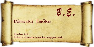 Bánszki Emőke névjegykártya